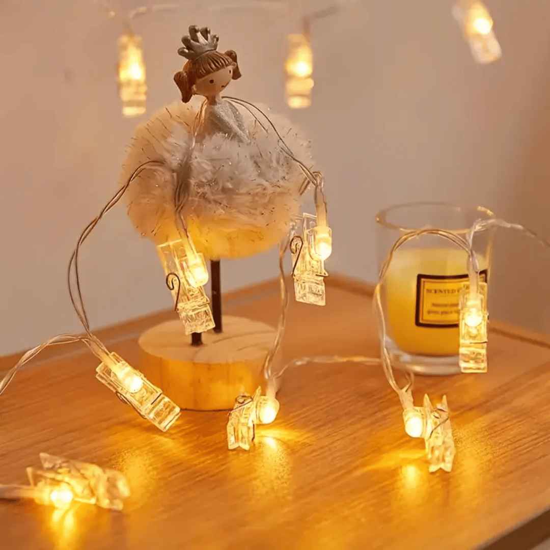 GUIRNALDA DE FOTOS CON LUCES NAVIDEÑAS