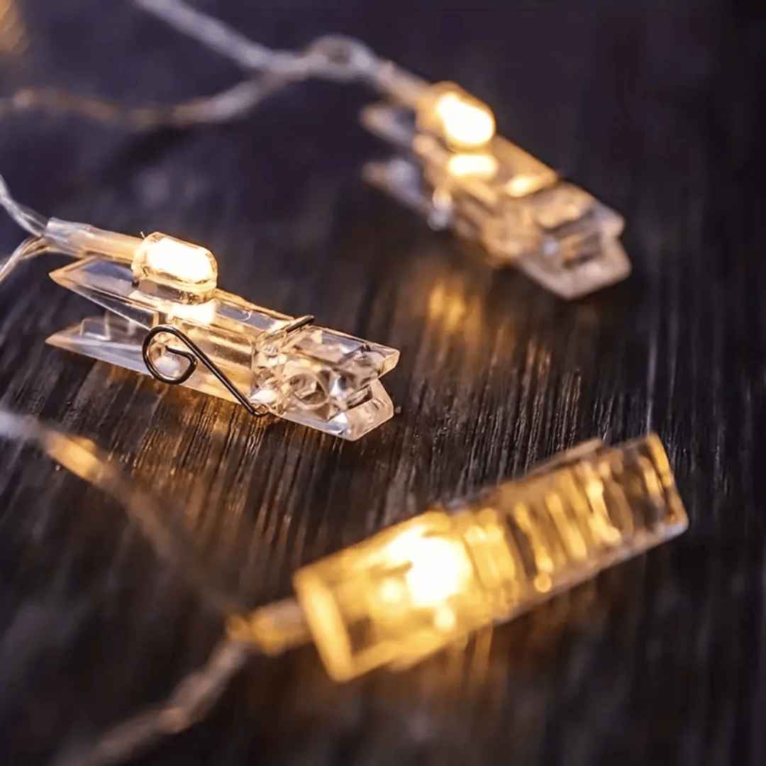 GUIRNALDA DE FOTOS CON LUCES NAVIDEÑAS