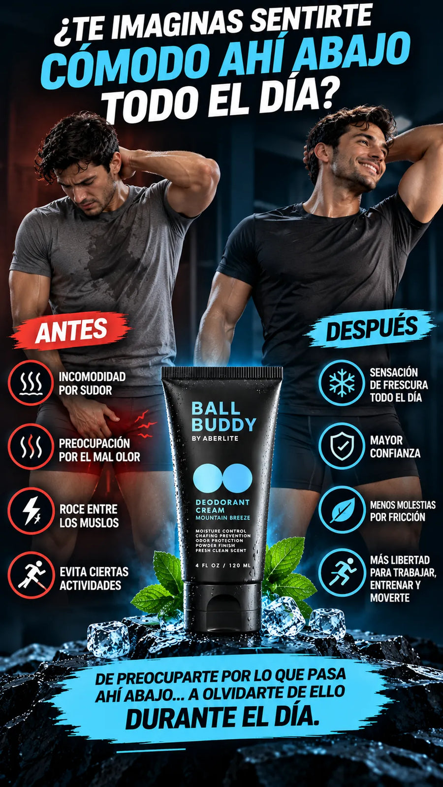 Ball Buddy crema desodorante íntima masculina 3