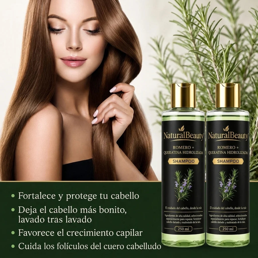 Shampoo de Romero + Queratina Hidrolizada NaturalBeauty 250 ml 4