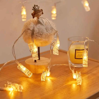 GUIRNALDA DE FOTOS CON LUCES NAVIDEÑAS