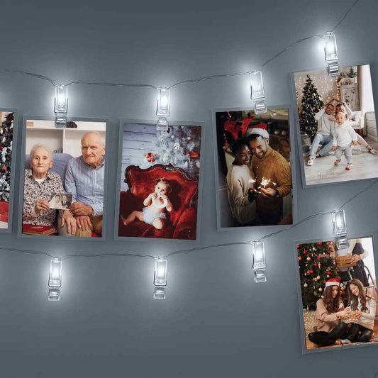 GUIRNALDA DE FOTOS CON LUCES NAVIDEÑAS
