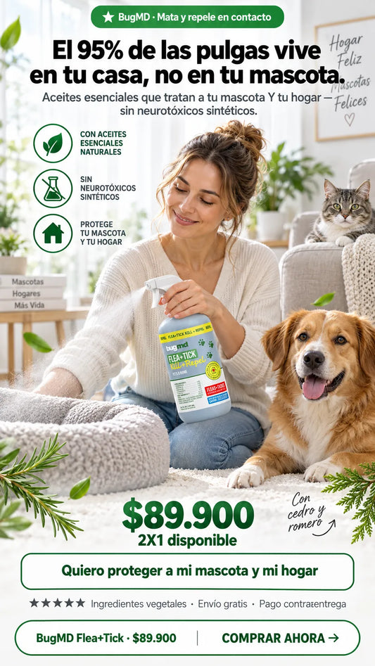 Spray para pulgas y garrapatas para perros y gatos- Mata y repele al contacto
