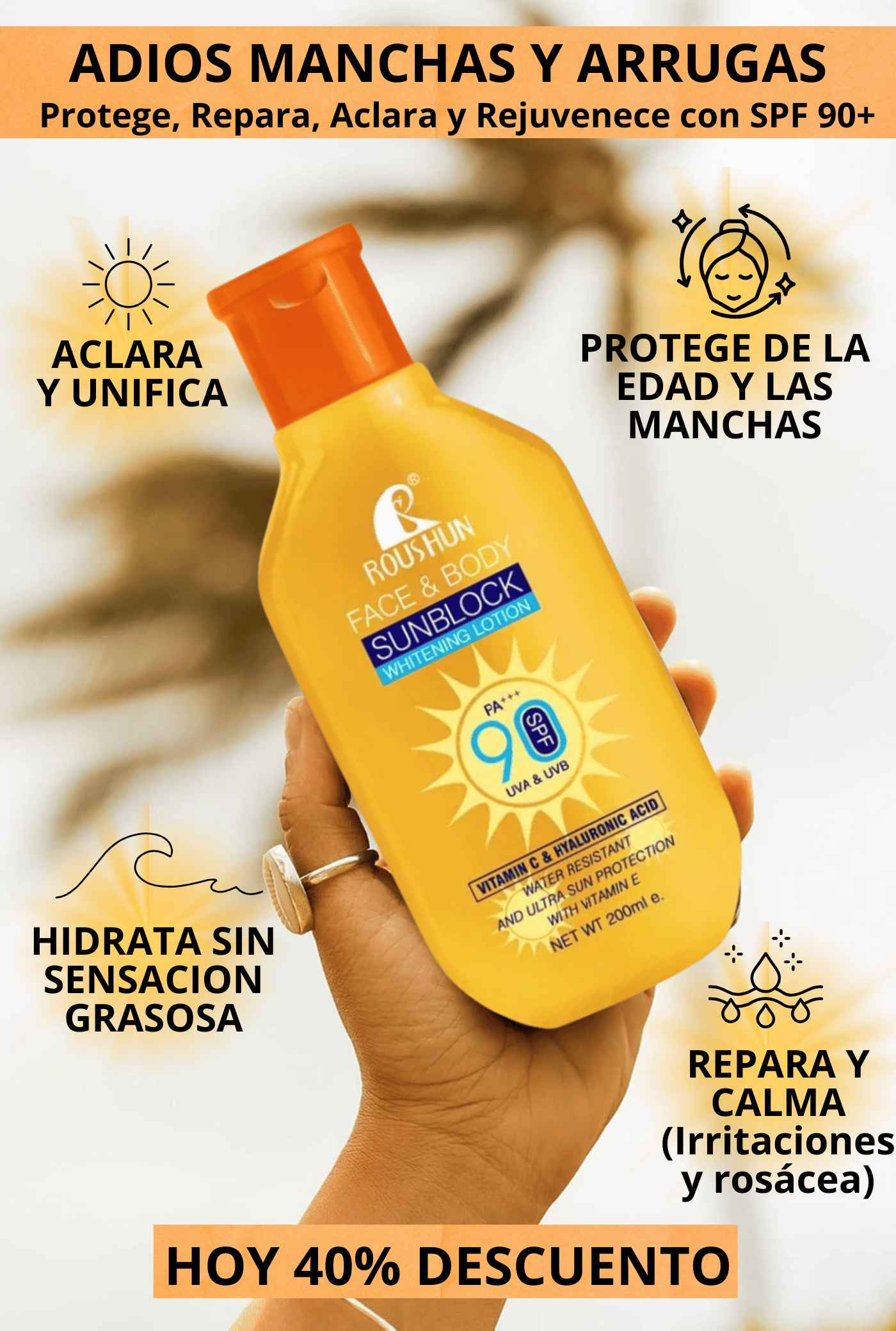 ROUSHUN: Repara, Protege, Aclara y Rejuvenece 4 beneficios en 1