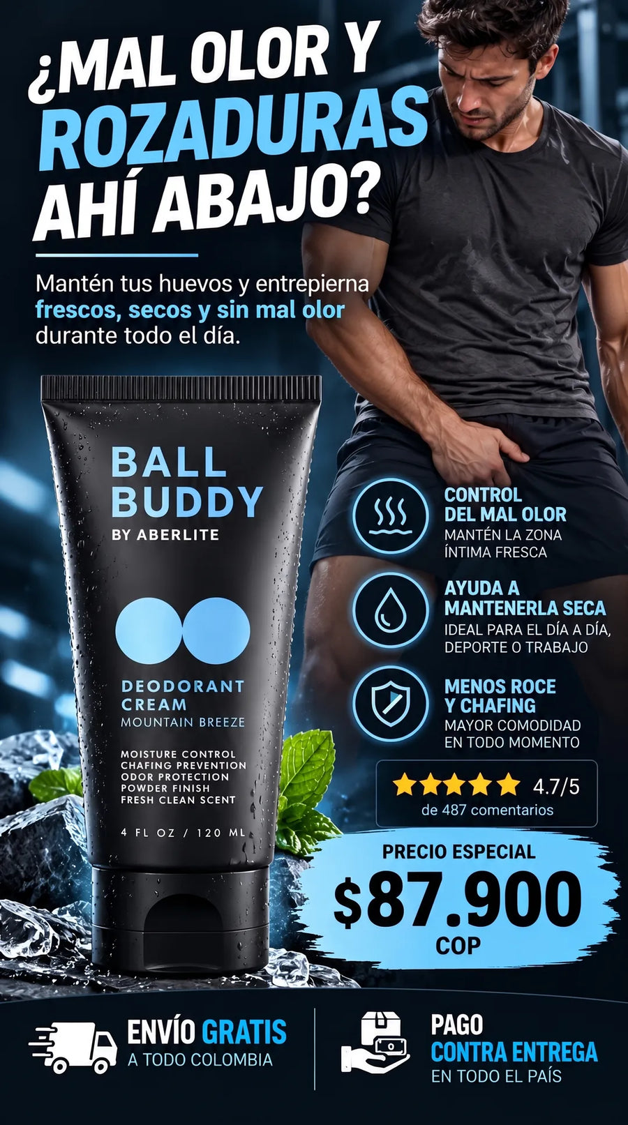 Ball Buddy crema desodorante íntima masculina 1