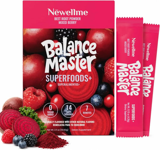 Balance Master Super Reds Newellme remolacha en polvo sabor bayas
