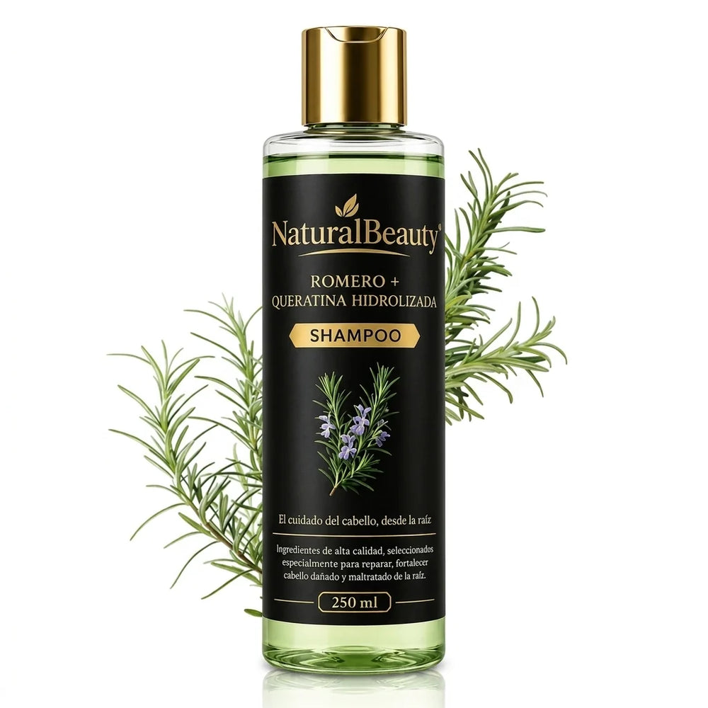 Shampoo de Romero + Queratina Hidrolizada NaturalBeauty 250 ml