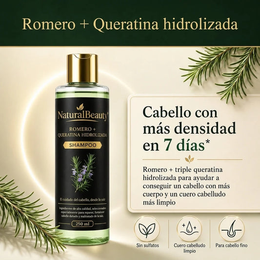 Champú de Romero + Queratina Hidrolizada NaturalBeauty 250 ml