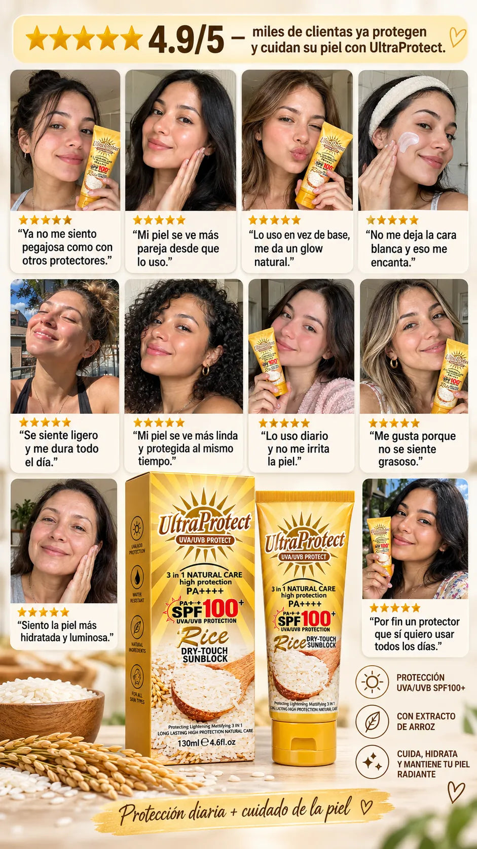 Rice Sunscreen SPF100+ UltraProtect