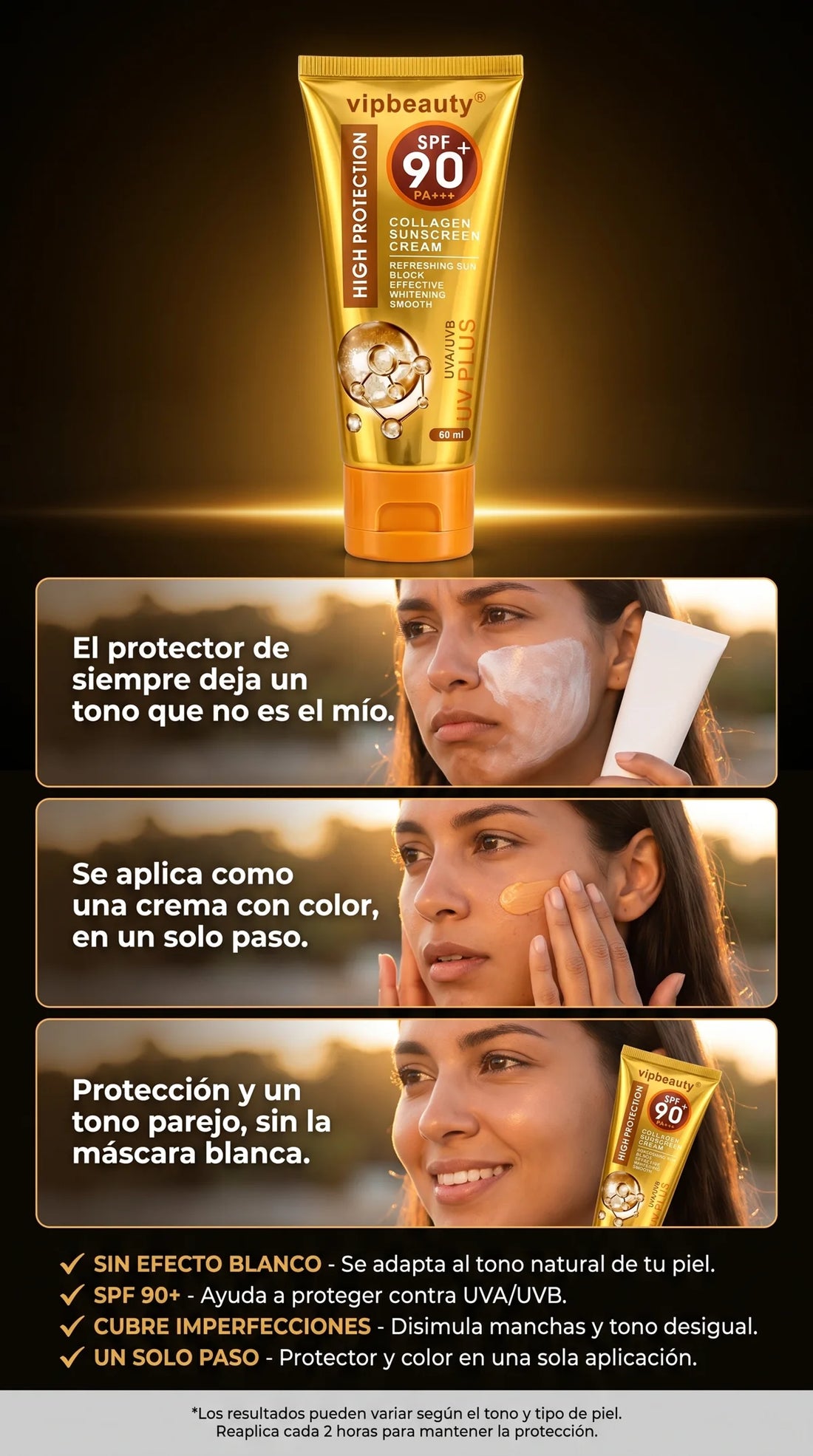 Antes, uso y resultado con continuidad